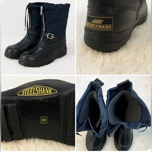 Explorers Steel Shank Insulated Winter Boots Black Men’s 9Waterproof NylonRubber
